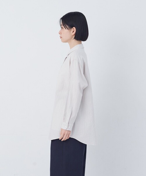 conges payes ADIEU TRISTESSE(コンジェ ペイエ アデュートリステス)の「シングルガーゼポケット付きシャツ(シャツ/ブラウス・レディース・ブルー系その他/グレー系その他・38)」の4枚目の写真