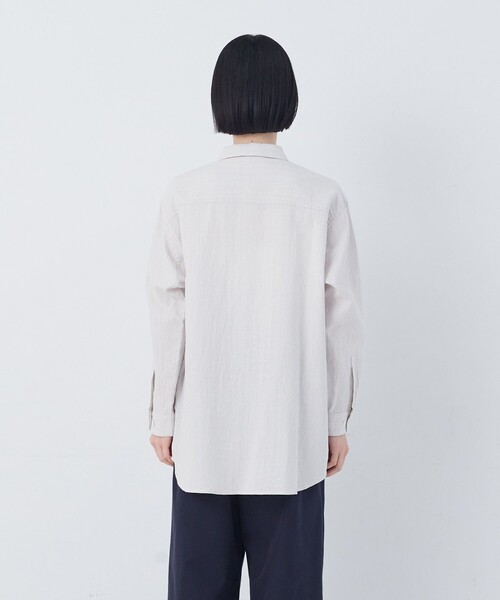 conges payes ADIEU TRISTESSE(コンジェ ペイエ アデュートリステス)の「シングルガーゼポケット付きシャツ(シャツ/ブラウス・レディース・ブルー系その他/グレー系その他・38)」の5枚目の写真