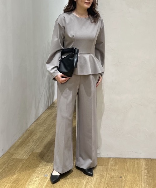 STYLEMIXER(スタイルミキサー)の「ペプラムフリルオールインワン(つなぎ/オールインワン・レディース・ネイビー/グレー・SMALL/MEDIUM)」の2枚目の写真