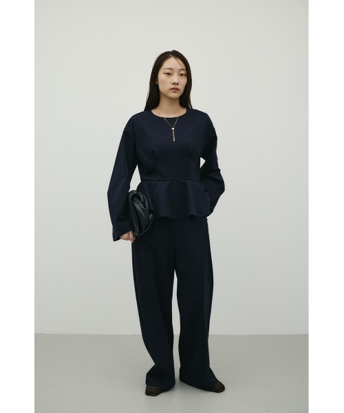 STYLEMIXER(スタイルミキサー)の「ペプラムフリルオールインワン(つなぎ/オールインワン・レディース・ネイビー/グレー・SMALL/MEDIUM)」の10枚目の写真