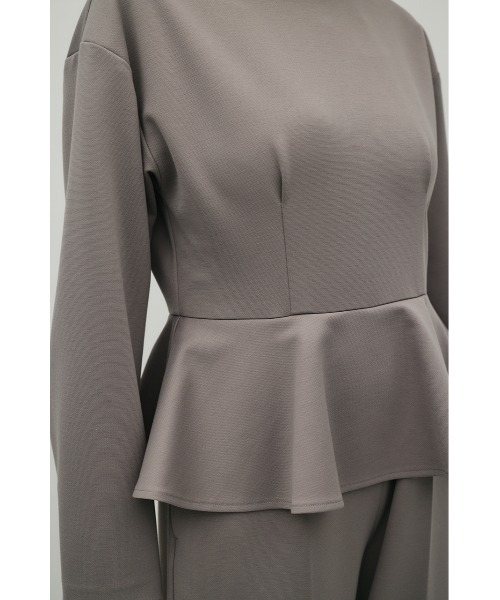STYLEMIXER(スタイルミキサー)の「ペプラムフリルオールインワン(つなぎ/オールインワン・レディース・ネイビー/グレー・SMALL/MEDIUM)」の3枚目の写真