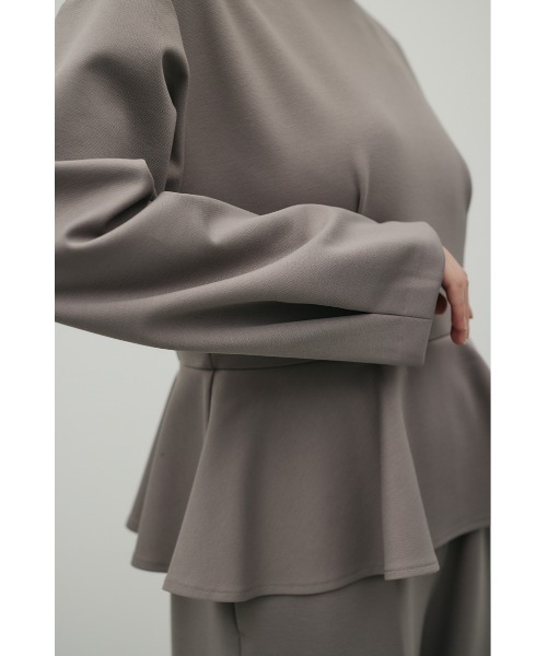 STYLEMIXER(スタイルミキサー)の「ペプラムフリルオールインワン(つなぎ/オールインワン・レディース・ネイビー/グレー・SMALL/MEDIUM)」の4枚目の写真