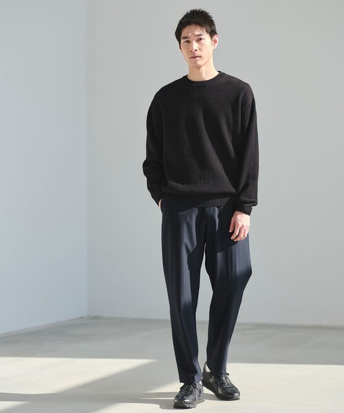 green label relaxing（グリーンレーベルリラクシング）の「コットン リバー カノコ クルーネック ニット（ニット/セーター・メンズ・ホワイト/グレー系/ブラック・L/M/XL/S）」の4枚目の写真