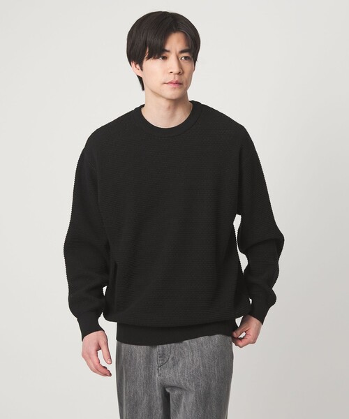 green label relaxing（グリーンレーベルリラクシング）の「コットン リバー カノコ クルーネック ニット（ニット/セーター・メンズ・ホワイト/グレー系/ブラック・L/M/XL/S）」の5枚目の写真