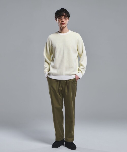 green label relaxing（グリーンレーベルリラクシング）の「コットン リバー カノコ クルーネック ニット（ニット/セーター・メンズ・ホワイト/グレー系/ブラック・L/M/XL/S）」の7枚目の写真