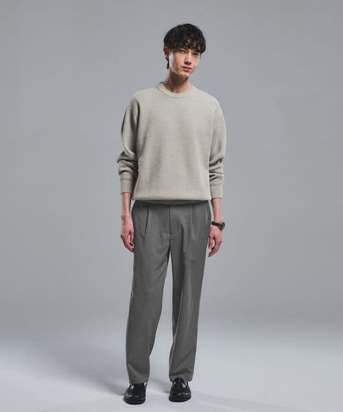 green label relaxing（グリーンレーベルリラクシング）の「コットン リバー カノコ クルーネック ニット（ニット/セーター・メンズ・ホワイト/グレー系/ブラック・L/M/XL/S）」の10枚目の写真