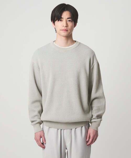 green label relaxing（グリーンレーベルリラクシング）の「コットン リバー カノコ クルーネック ニット（ニット/セーター・メンズ・ホワイト/グレー系/ブラック・L/M/XL/S）」の13枚目の写真