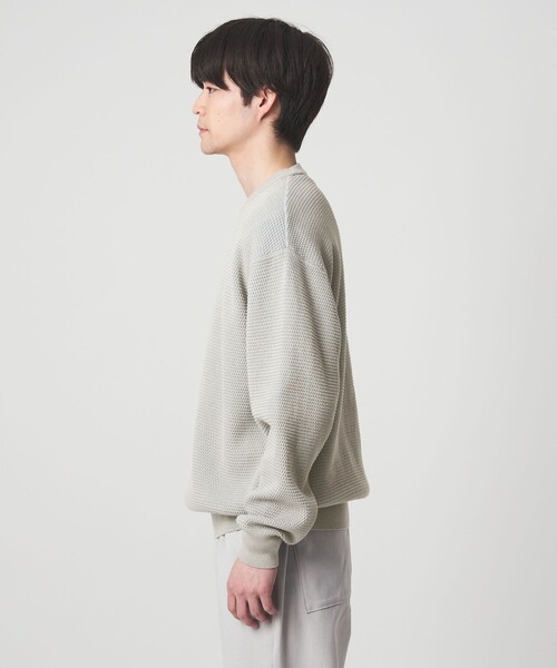 green label relaxing（グリーンレーベルリラクシング）の「コットン リバー カノコ クルーネック ニット（ニット/セーター・メンズ・ホワイト/グレー系/ブラック・L/M/XL/S）」の14枚目の写真