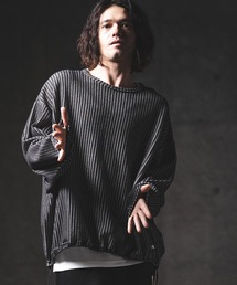 GLIMCLAP（グリムクラップ）の「mlt5566-Big Waffle Oversized Long Sleeve T-Shirt ロングスリーブTシャツ(201-019-gls-cg)（Tシャツ/カットソー）」