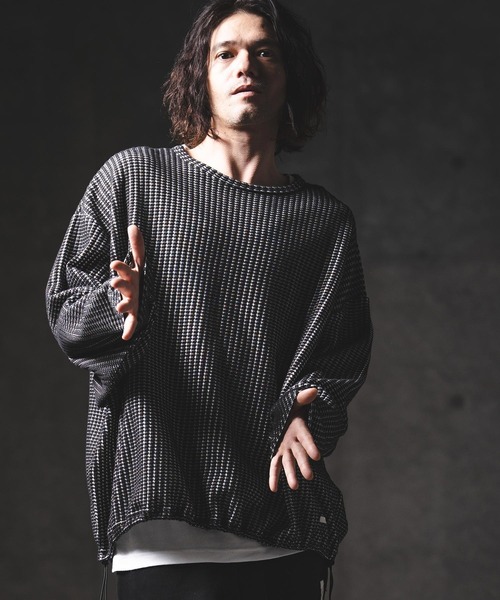 mlt5566-Big Waffle Oversized Long Sleeve T-Shirt ロングスリーブT