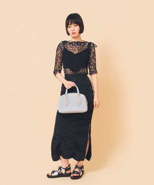 Casselini（キャセリーニ）の「Casselini(キャセリーニ)スタッズハンドバッグ（ハンドバッグ・レディース・ブラック/アイボリー/サックスブルー・FREE）」の4枚目の写真