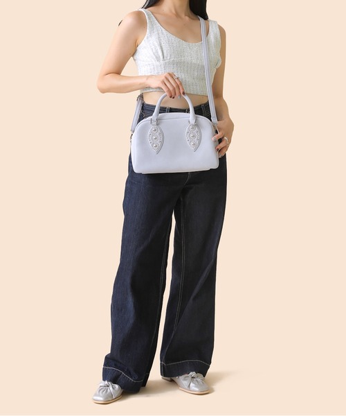 Casselini（キャセリーニ）の「Casselini(キャセリーニ)スタッズハンドバッグ（ハンドバッグ・レディース・ブラック/アイボリー/サックスブルー・FREE）」の10枚目の写真