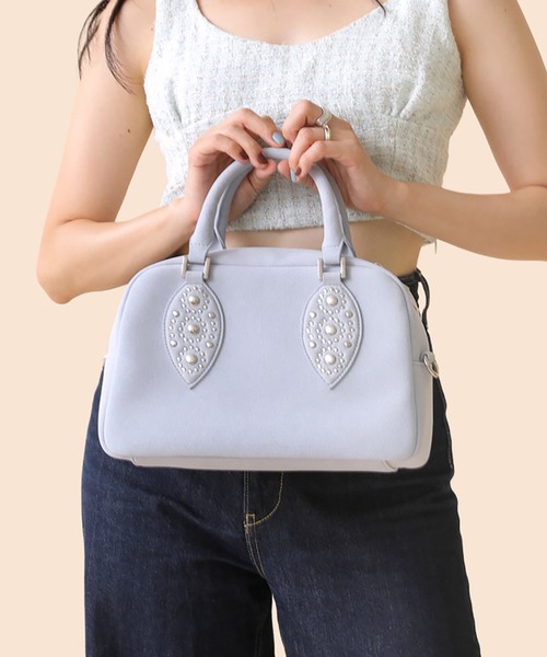 Casselini（キャセリーニ）の「Casselini(キャセリーニ)スタッズハンドバッグ（ハンドバッグ・レディース・ブラック/アイボリー/サックスブルー・FREE）」の12枚目の写真