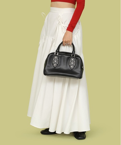 Casselini（キャセリーニ）の「Casselini(キャセリーニ)スタッズハンドバッグ（ハンドバッグ・レディース・ブラック/アイボリー/サックスブルー・FREE）」の17枚目の写真