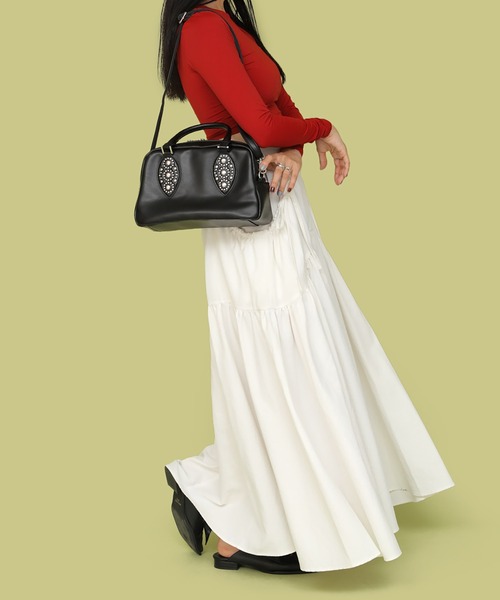 Casselini（キャセリーニ）の「Casselini(キャセリーニ)スタッズハンドバッグ（ハンドバッグ・レディース・ブラック/アイボリー/サックスブルー・FREE）」の18枚目の写真