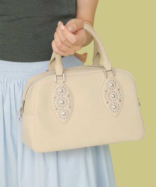 Casselini（キャセリーニ）の「Casselini(キャセリーニ)スタッズハンドバッグ（ハンドバッグ・レディース・ブラック/アイボリー/サックスブルー・FREE）」の20枚目の写真