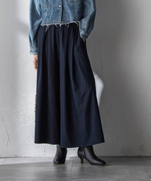 シャンブレーイージーキュロットパンツ≪手洗い可能≫