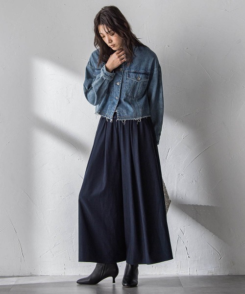 MAYSON GREY(メイソングレイ)の「シャンブレーイージーキュロットパンツ≪手洗い可能≫(その他パンツ・レディース・ホワイト/ネイビー・M)」の6枚目の写真