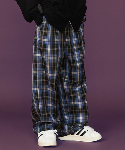 00s super wide check slacks 極太チェックスラックス UNISEX】CHECK WIDE SLACKS/チェックワイドスラックス（スラックス