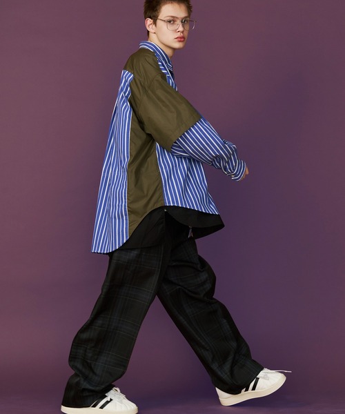 セール】【UNISEX】CHECK WIDE SLACKS/チェックワイドスラックス