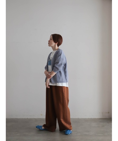 FIL DE FER（フィルデフェール）の「綿麻刺繍入り　キューバシャツ風カーデ（カーディガン/ボレロ・レディース・キナリ/ブルー・FREE）」の21枚目の写真