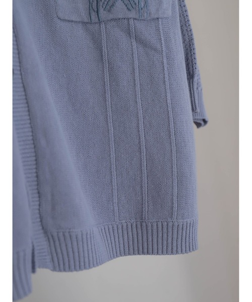 FIL DE FER（フィルデフェール）の「綿麻刺繍入り　キューバシャツ風カーデ（カーディガン/ボレロ・レディース・キナリ/ブルー・FREE）」の3枚目の写真
