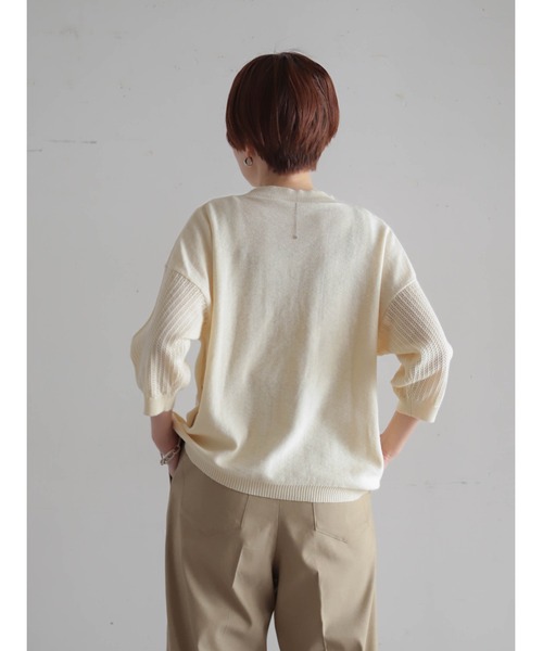 FIL DE FER（フィルデフェール）の「綿麻刺繍入り　キューバシャツ風カーデ（カーディガン/ボレロ・レディース・キナリ/ブルー・FREE）」の22枚目の写真