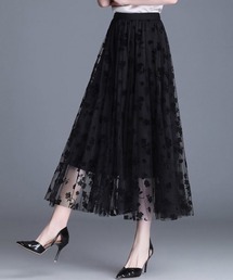 花柄シアーロングスカート