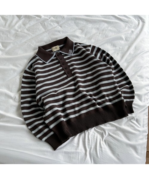 codegraphy（コードグラフィー）の「CGP Square Logo One Point Knit Polo（ニット/セーター・メンズ・グレー/ブラウン/Navy・LARGE/MEDIUM）」の3枚目の写真