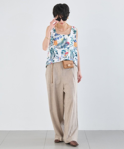 BARNYARDSTORM（バンヤードストーム）の「BARNYARDSTORM / フラワープリントタンク / ハンドウォッシャブル＜セットアップ対応＞（タンクトップ・レディース・ブラウン/ホワイト・FREE）」の5枚目の写真