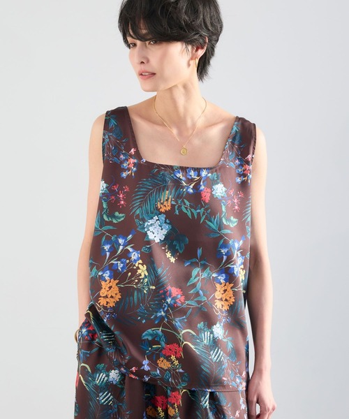 BARNYARDSTORM（バンヤードストーム）の「BARNYARDSTORM / フラワープリントタンク / ハンドウォッシャブル＜セットアップ対応＞（タンクトップ・レディース・ブラウン/ホワイト・FREE）」の9枚目の写真