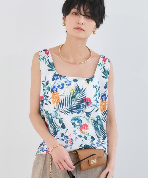 BARNYARDSTORM（バンヤードストーム）の「BARNYARDSTORM / フラワープリントタンク / ハンドウォッシャブル＜セットアップ対応＞（タンクトップ・レディース・ブラウン/ホワイト・FREE）」の14枚目の写真