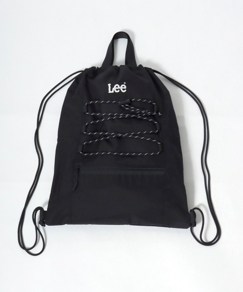 Lee(リー)の「Lee(リー)ワンポイントロゴ ドローコードデザイン ナップサック/ハンドル付き 2WAY(バックパック/リュック・レディース・ブラック/グレー/ベージュ・FREE)」の4枚目の写真