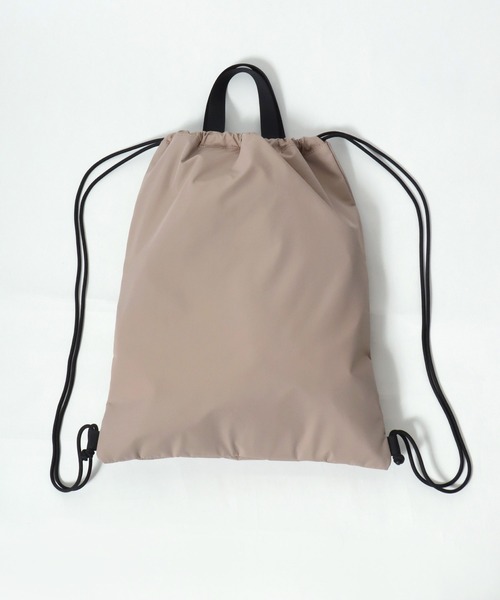 Lee(リー)の「Lee(リー)ワンポイントロゴ ドローコードデザイン ナップサック/ハンドル付き 2WAY(バックパック/リュック・レディース・ブラック/グレー/ベージュ・FREE)」の9枚目の写真