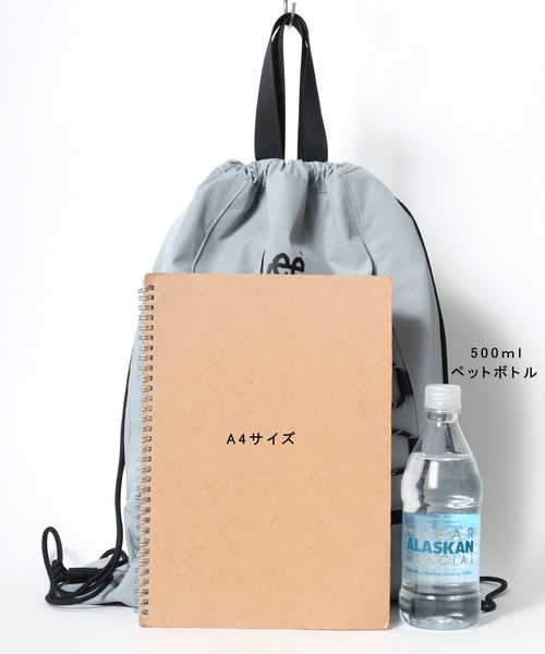 Lee(リー)の「Lee(リー)ワンポイントロゴ ドローコードデザイン ナップサック/ハンドル付き 2WAY(バックパック/リュック・レディース・ブラック/グレー/ベージュ・FREE)」の17枚目の写真