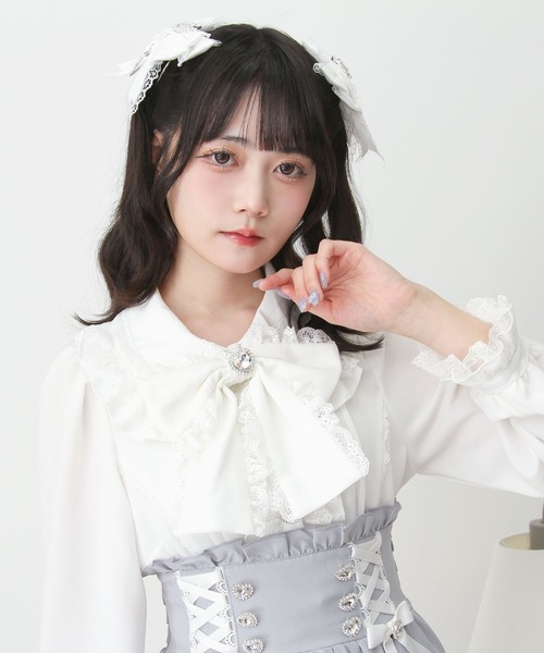 作家migu様　mitsuami様　ぐりっこ服　フリルブラウスとサロペット ハートレースフリルたっぷりブラウス（シャツ/ブラウス）｜DearMyLove