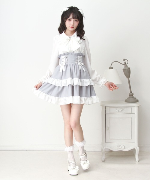 DearMyLove(ディアマイラブ)の「ハートレースフリルたっぷりブラウス(シャツ/ブラウス・レディース・ホワイト/ブラック/ベビーピンク・3L/LARGE/MEDIUM)」の4枚目の写真