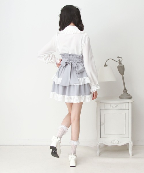DearMyLove(ディアマイラブ)の「ハートレースフリルたっぷりブラウス(シャツ/ブラウス・レディース・ホワイト/ブラック/ベビーピンク・3L/LARGE/MEDIUM)」の5枚目の写真