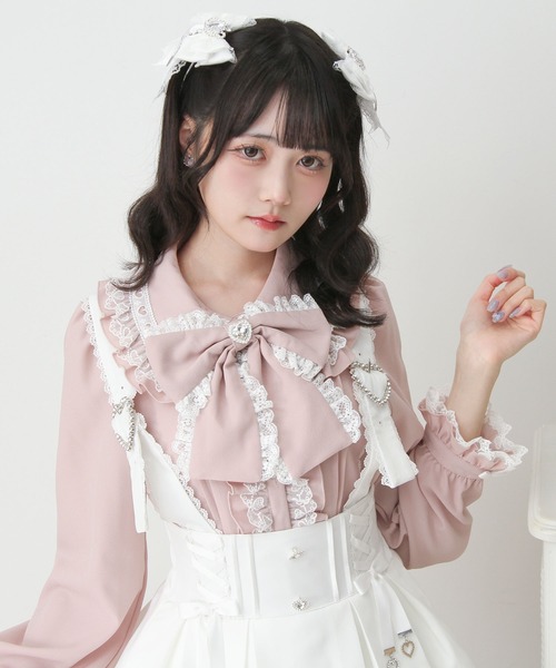 DearMyLove(ディアマイラブ)の「ハートレースフリルたっぷりブラウス(シャツ/ブラウス・レディース・ホワイト/ブラック/ベビーピンク・3L/LARGE/MEDIUM)」の17枚目の写真