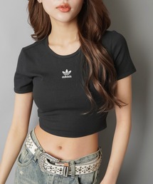 SPINNS(スピンズ)の「【adidas/アディダス】ショート丈リブピタTシャツ(Tシャツ/カットソー)」