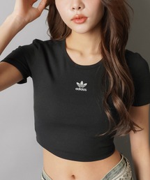 SPINNS（スピンズ）の「【adidas/アディダス】ショート丈リブピタTシャツ（Tシャツ/カットソー）」