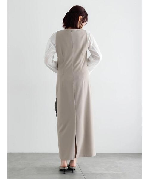 Te chichi(テチチ)の「ドレープ I ラインワンピース【AOYAMA FASHION ASSOCIATION × Té chichi】(ワンピース・レディース・グレー/ブラック・F)」の13枚目の写真