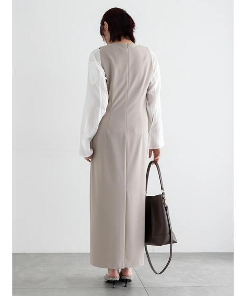 Te chichi(テチチ)の「ドレープ I ラインワンピース【AOYAMA FASHION ASSOCIATION × Té chichi】(ワンピース・レディース・グレー/ブラック・F)」の14枚目の写真