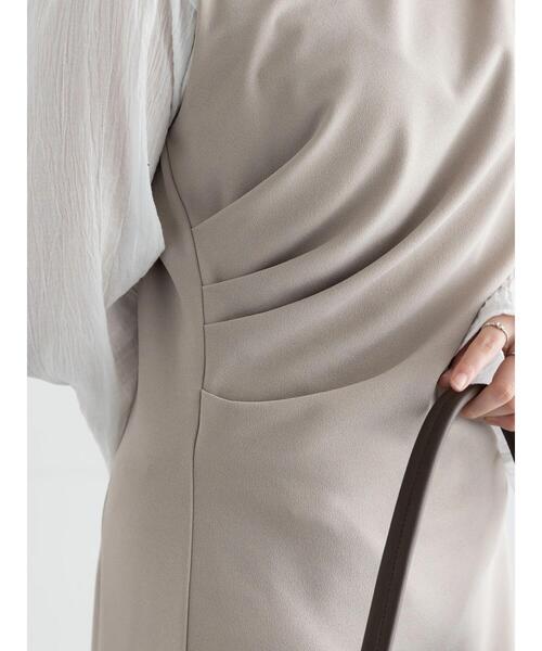 Te chichi(テチチ)の「ドレープ I ラインワンピース【AOYAMA FASHION ASSOCIATION × Té chichi】(ワンピース・レディース・グレー/ブラック・F)」の17枚目の写真