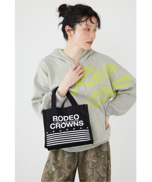 RODEO CROWNS WIDE BOWL(ロデオクラウンズワイドボウル)の「フラッグエコミニトート(トートバッグ・レディース・ミント/ピンク/ブラック/オフホワイト/ブルー・FREE)」の20枚目の写真