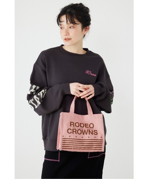RODEO CROWNS WIDE BOWL(ロデオクラウンズワイドボウル)の「フラッグエコミニトート(トートバッグ・レディース・ミント/ピンク/ブラック/オフホワイト/ブルー・FREE)」の16枚目の写真