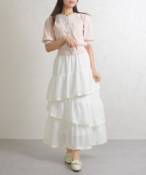 31 Sons de mode(トランテアン ソン ドゥ モード)の「2026春夏新作 アシメティアードスカート(スカート・レディース・モカ/ブラック/オフホワイト・フリ-)」の2枚目の写真