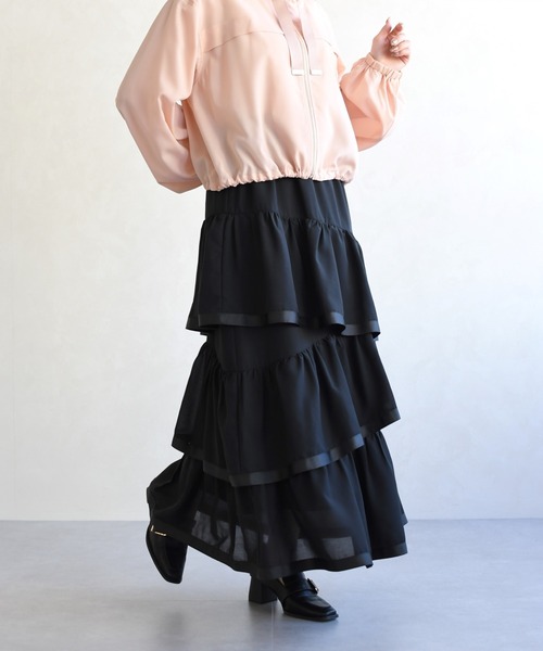 31 Sons de mode(トランテアン ソン ドゥ モード)の「2026春夏新作 アシメティアードスカート(スカート・レディース・モカ/ブラック/オフホワイト・フリ-)」の3枚目の写真