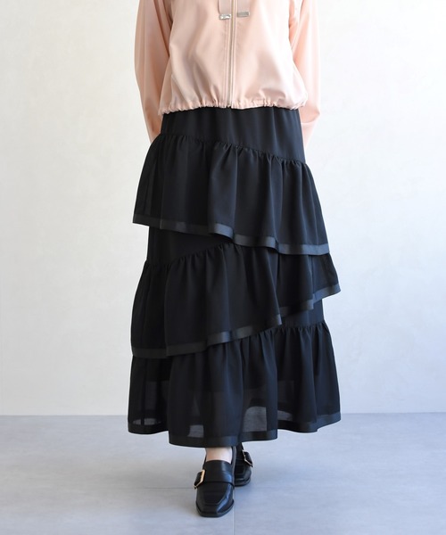 31 Sons de mode(トランテアン ソン ドゥ モード)の「2026春夏新作 アシメティアードスカート(スカート・レディース・モカ/ブラック/オフホワイト・フリ-)」の14枚目の写真