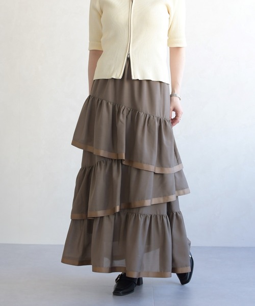 31 Sons de mode(トランテアン ソン ドゥ モード)の「2026春夏新作 アシメティアードスカート(スカート・レディース・モカ/ブラック/オフホワイト・フリ-)」の19枚目の写真